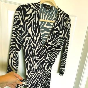 Nine West Navy & White Wrap Dress